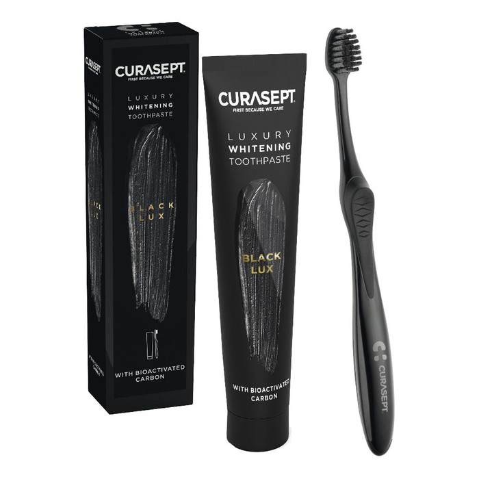 Curasept black lux dentif+spaz main product photo