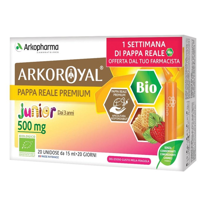 Arkoroyal junior pappa reale 500mg bio 20 fialoidi promo main product photo