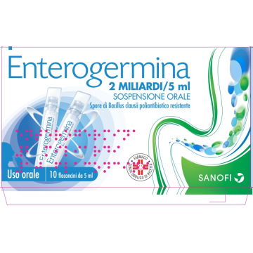 Enterogermina sospensione orale 10 flaconi da 2 miliardid 5 ml - 