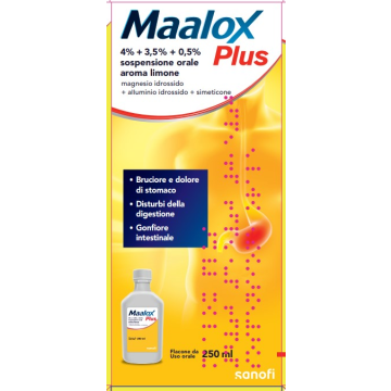 Maalox plus sospensione orale 4+3,5+0,5% - 