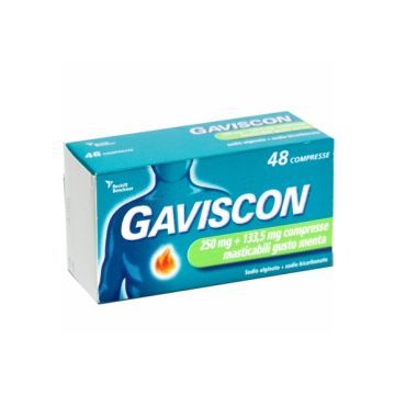 Gaviscon 48compresse menta 250+133,5mg - 