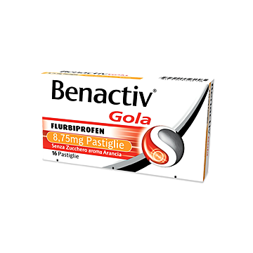 Benactiv gola 16pastiglie arancia senza zucchero - 