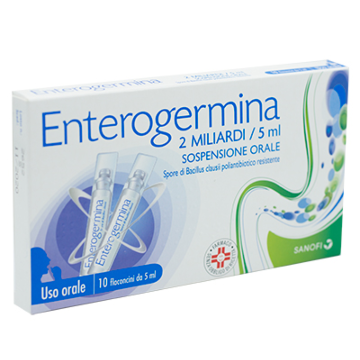 Enterogermina sospensione orale 10 flaconcini 2 mld / 5 ml - 