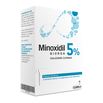 Minoxidil biorga soluzione cutanea 3flaconi 5% - 