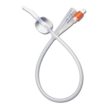 Catetere uretrale foley in puro silicone ch18 due vie. punta in nelaton, capacita' del palloncino 10