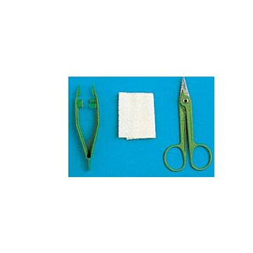 Set per rimozione suture confezionato in blister rigido, contenente forbice, pinza e garza - 