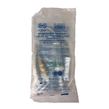 Set sterile per infusione in materiale anallergico con para, ago vena e roller. confezione singola