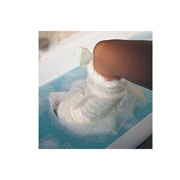 Acquastop gamba intera copertura riutilizzabile per la protezione, durante la doccia o il bagno, degli arti con gessi e bendaggi - 