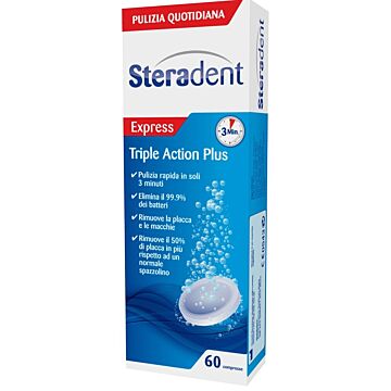 Steradent triple action plus 60 compresse pulenti - 