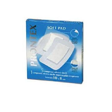 Garza compressa prontex soft pad 10x8 cm 6 pezzi (5 tnt + 1 impermeabile aqua pad) - 