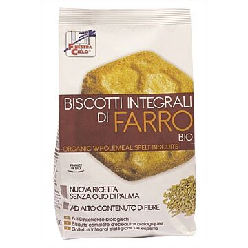 Fsc biscotti integrali di farro bioa ad alto contenuto di fibre con olio di girasole senza olio di palma 400 g - 