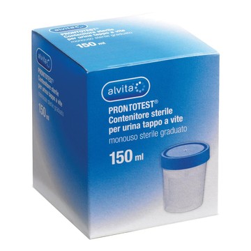 Contenitore urine alvita prontotest tappo a vite
