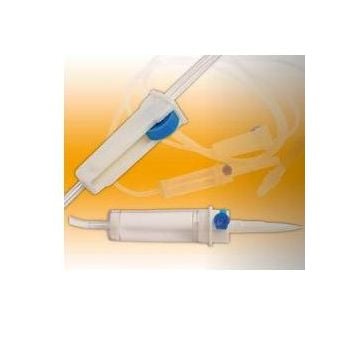 Deflussore per infusione con ago sterilizzato con ossido di etilene con roller apirogeno curain mono - 