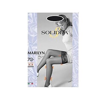 Marilyn 70 sheer calza autoreggente nero 1 - 