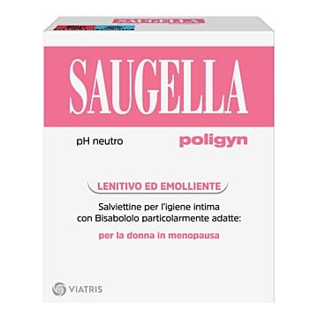 Saugella poligyn ph neutro salviettine igiene intima lenitivo ed emolliente 10 pezzi - 
