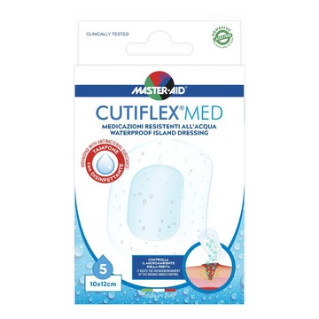 Medicazione autoadesiva trasparente impermeabile master-aid cutiflexmed 10x12 cm 5 pezzi - 