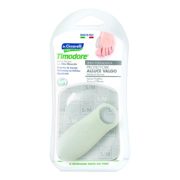 Protettore alluce valgo realizzato in gel di silicone biancosemitrasparente sagomato per avvolgere l - 