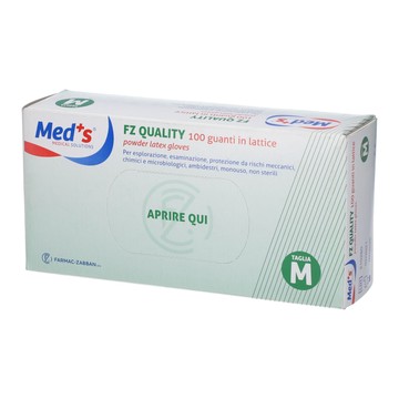 Guanto in lattice per esplorazione fz quality meds misura medium 1 scatola 100 guanti - 