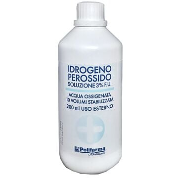 Perossido idrogeno 3% 200 ml acqua ossigenata 10 volumi stabilizzata - 