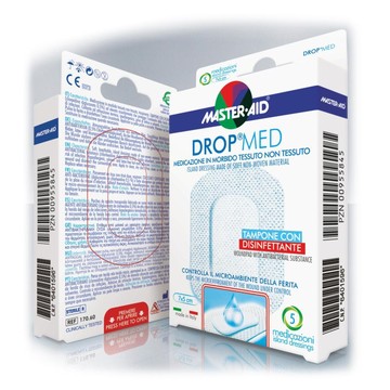 Medicazione compressa autoadesiva dermoattiva ipoallergenica aerata master-aid drop med 10x12 5 pezz - 
