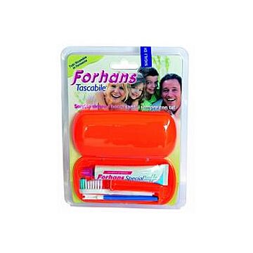 Forhans travel kit tascabile composto da spazzolino da viaggio + forhans special pasta dentifricia tubetto 12,5 ml - 