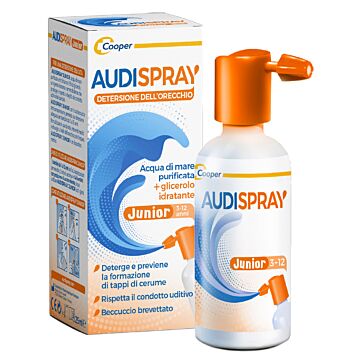 Audispray junior 3-12 anni soluzione di acqua di mare ipertonica spray senza gas igiene orecchio 25m - 