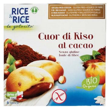 Rice&rice cuor di riso al cacao 6 x 33 g - 