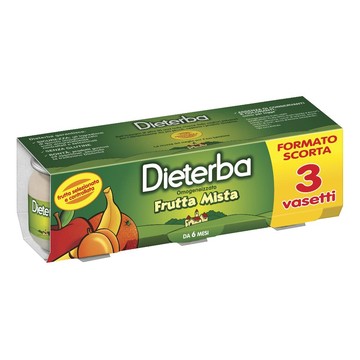 Dieterba omogeneizzato frutta mista 3 pezzi 80 g - 