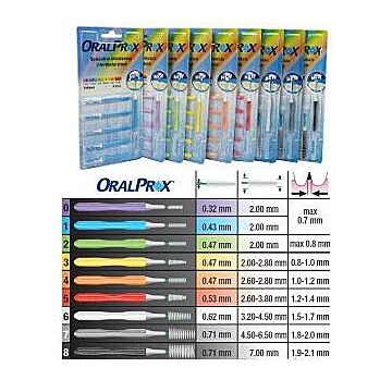 Oralprox blister da 6 spazzolini interdentali misura 8 colore nero - 