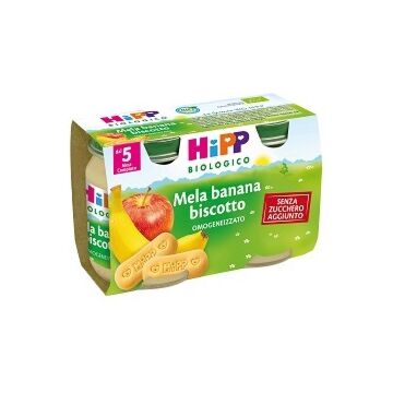 Hipp bio omogeneizzato mela banana biscotto 2x125 g - 