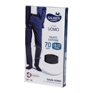 Calza uomo cotone 70 denari  media nero - 