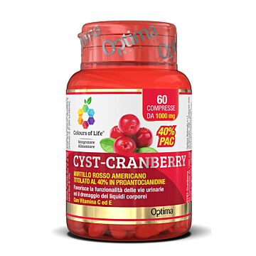 Colours of life cyst-cranberry con vitamina c e 60 compresse 1000 mg - 