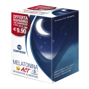 Melatonina act 1mg +3 complex 120 compresse - 