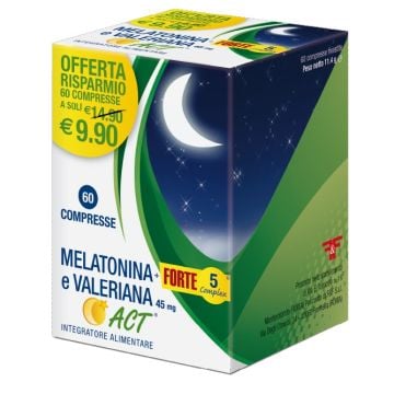 Melatonina act 1mg + valeriana + 5 forte complex 60 compresse - 