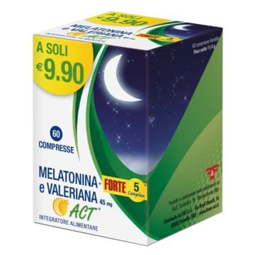 Melatonina act 1mg + valeriana + 5 forte complex 60 compresse - 