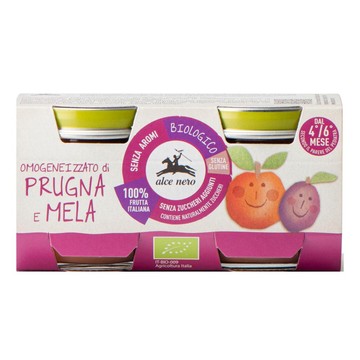 Omogeneizzato prugna e mela baby food bio 2 x 80 g - 