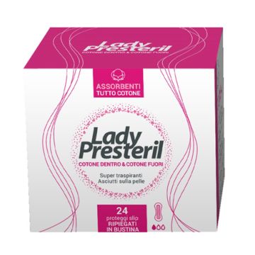 Lady presteril cotton power proteggi slip pocket anatomici ripiegati 24 pezzi - 