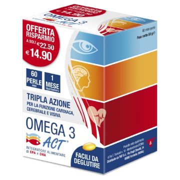 Omega 3 act 540mg + vitamina e 60 perle mini - 