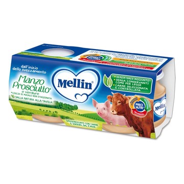 Mellin omogeneizzato manzo prosciutto con verdure - 