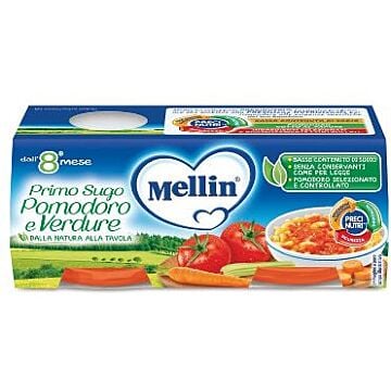 Mellin primo sugo pomodoro e verdure 2 vasetti da 80 g - 