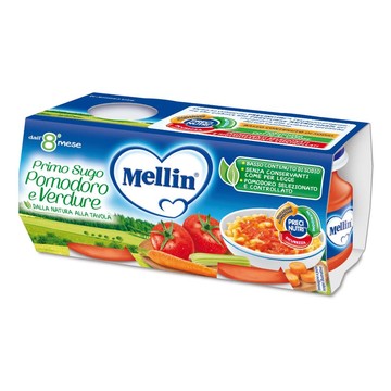 Mellin primo sugo pomodoro e verdure 2 vasetti da 80 g - 