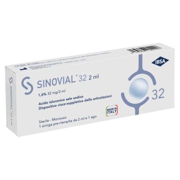 Siringa intra-articolare sinovial 32 acido ialuronico 1,6% 32 mg/2 ml 1 fs + ago gauge 21 1 pezzo - 