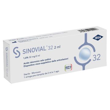 Siringa intra-articolare sinovial 32 acido ialuronico 1,6% 32 mg/2 ml 1 fs + ago gauge 21 1 pezzo - 