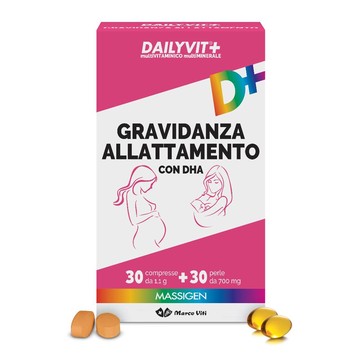 Dailyvit+ gravidanza allattamento con dha multivitaminico e multiminerale 30 compresse + 30 perle - 