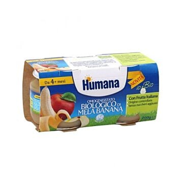 Humana omogeneizzato mela/banana bio 2 vasetti 100 g - 