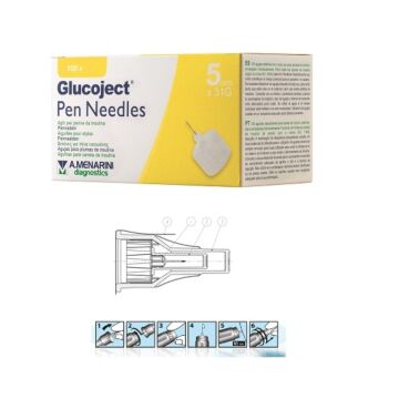 Ago per penna da insulina glucoject lunghezza 5 mm gauge 31 100 pezzi - 
