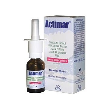 Actimar soluzione nasale spray salina 3% con acido ialuronico + msm 20 ml con erogatore - 