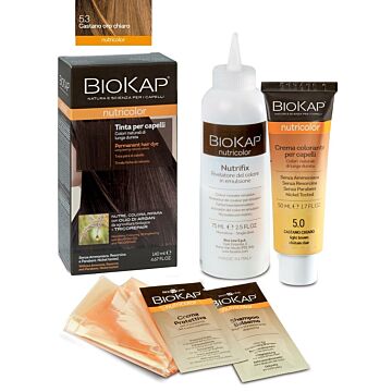Biokap nutricolor 5,3 new castano oro chiaro tinta tubo + flacone - 