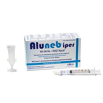 Aluneb kit soluzione ipertonica 3% 20 flaconcini + mad nasal atomizzatore - 