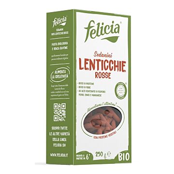 Felicia bio sedanini lenticchie rosse 250 g - 
